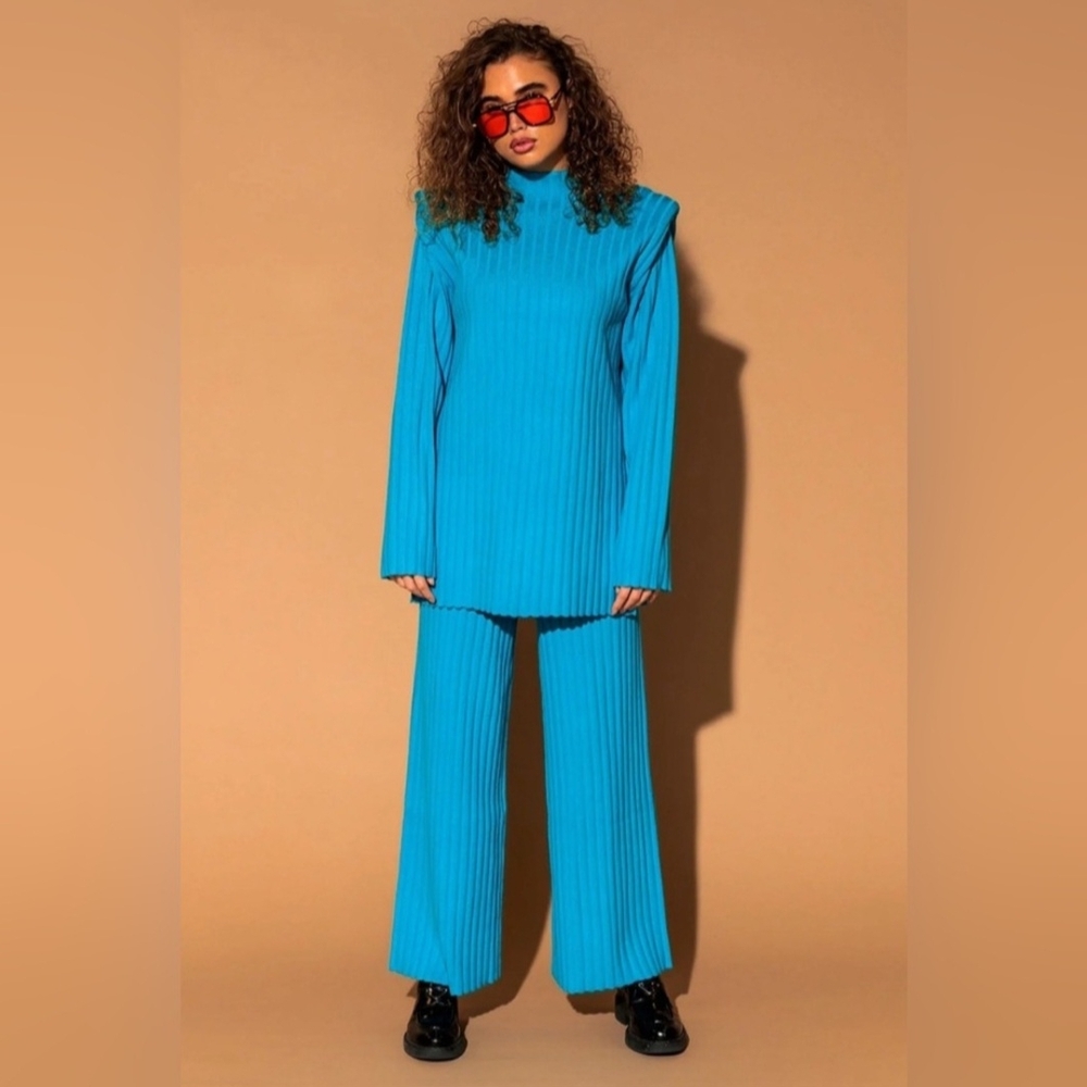 Dressed in LALA Vibrant Blue Wide Leg Pants & Top Set